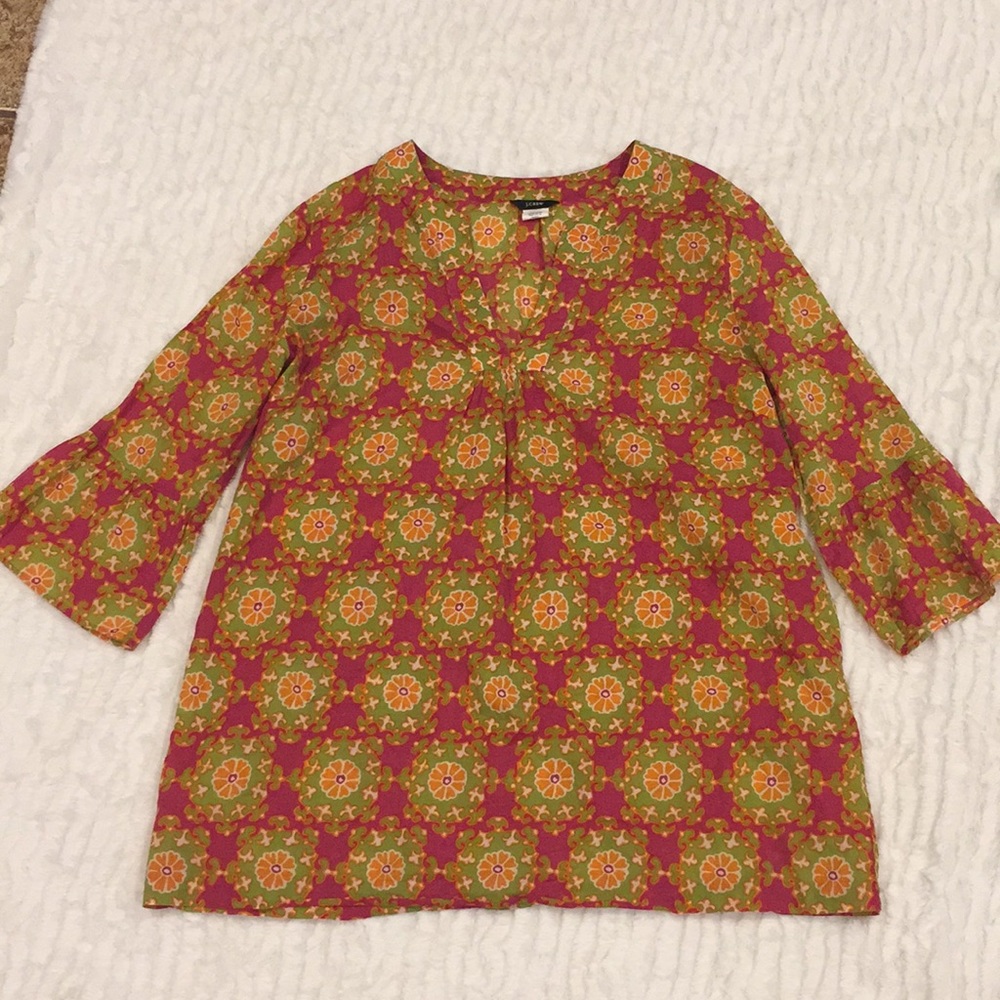 J. Crew Medallion Print Top/ Cover Up